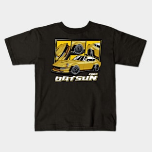 Yellow Datsun 280z Widebody JDM Kids T-Shirt